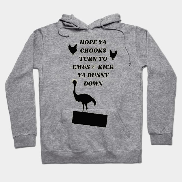 Chooks and Emus Hoodie by Whole Lotta Pixels